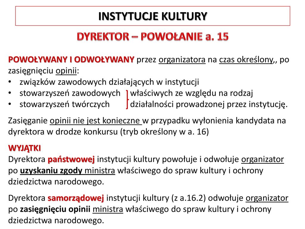 Organizacja I Prowadzenie Dzia Alno Ci Kulturalnej Instytucje Kultury